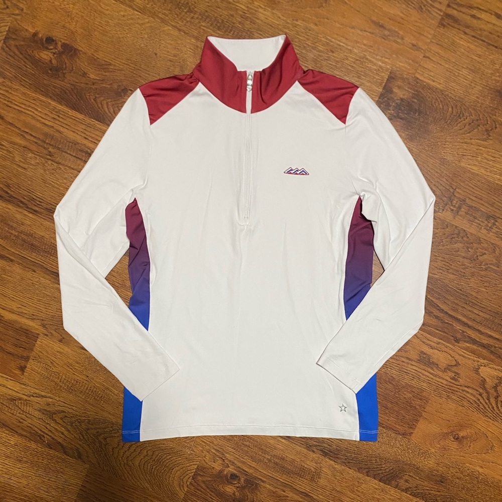 Lohla Sport Quarter-Zip Long Sleeve Pullover SzL Ombre Golf Country Club Athlete